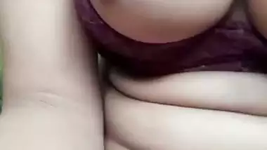 Desi nude girl plays with her boobs and pussy
