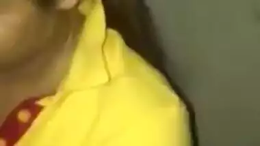 Desi office girl sucking cock and boobs licking by boss