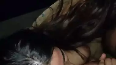 Hot girl in blanket gives blowjob to her boyfriend